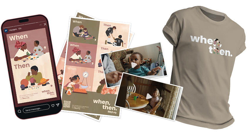 Community Toolkits graphic showing social media, posters, videos, and merch